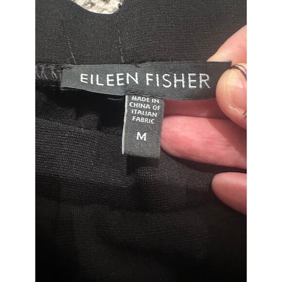Eileen Fisher Women's Black Ponte Pants With Ankle Zippers, size M - Picture 2 of 7